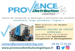 Provence Distribution Logistique dispose de camions avec chariot embarqué