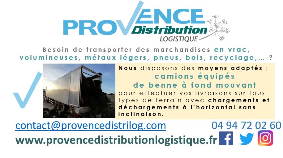 Provence Distribution Logistique dispose de camions avec benne à fond mouvant