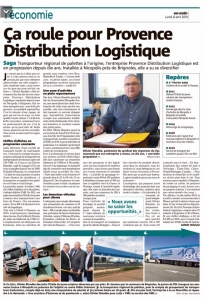 Article sur le développement de Provence Distribution Logistique dans Var Matin