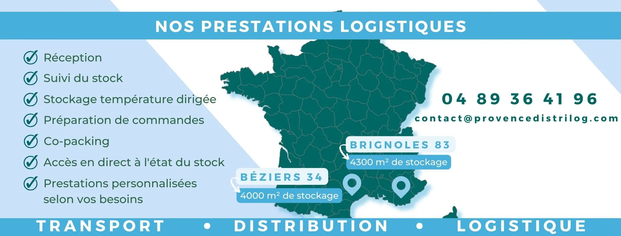 Stockage logistique de 4300 et 4000 m² sur Brignoles et Béziers