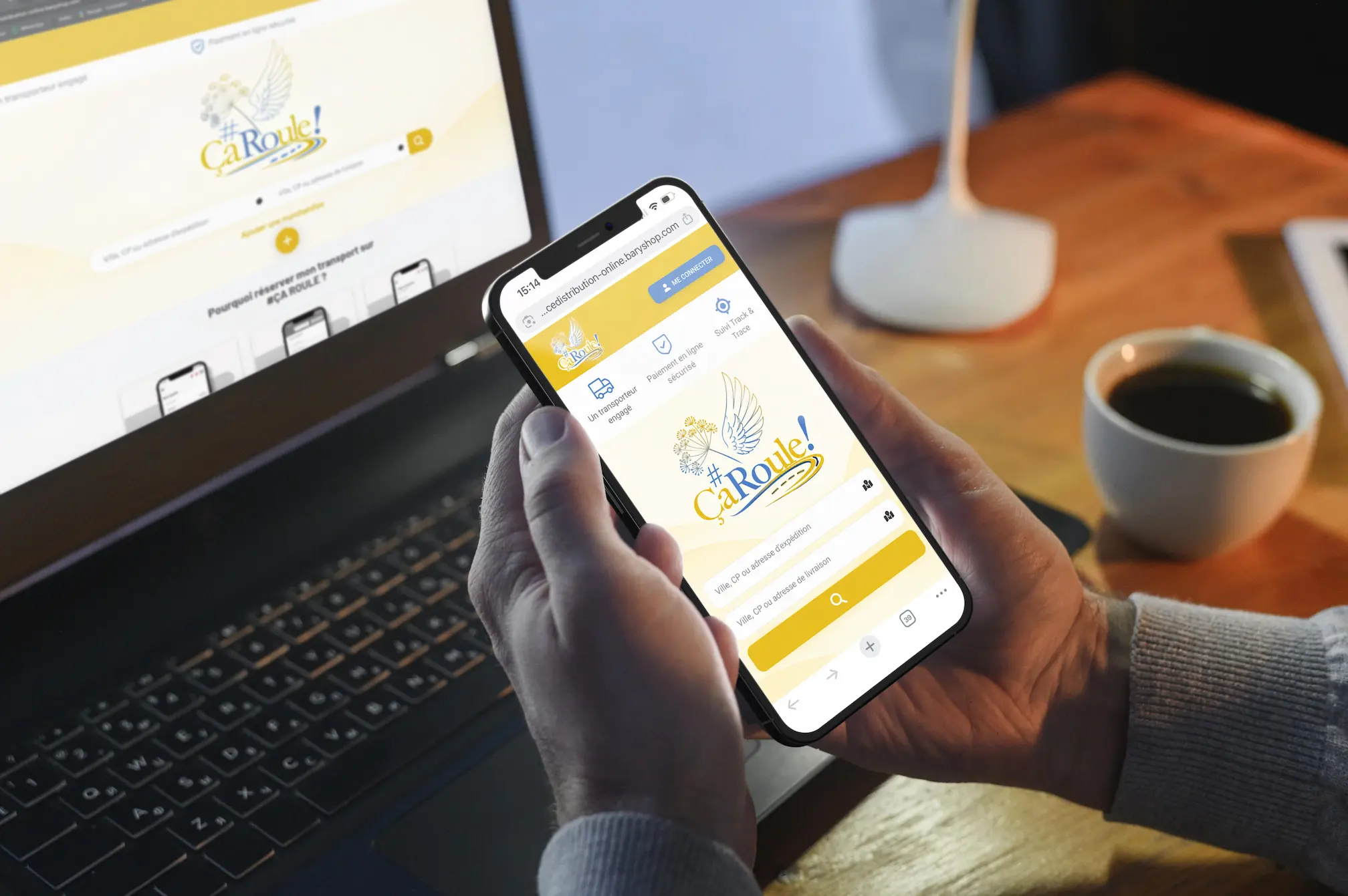 application-transport-#ca_roule-devis-commandes-en-ligne Application de transport #ÇaRoule sur ordinateur et smartphone pour demander un devis, commander et suivre ses livraisons de palettes en ligne.